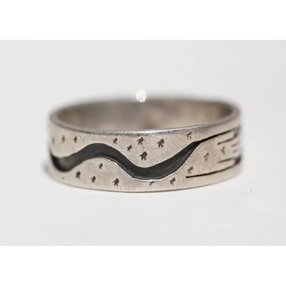 Vidal Aragon Santo Domingo 14k Gold Sterling Silver Storyteller Ring Size 11.5